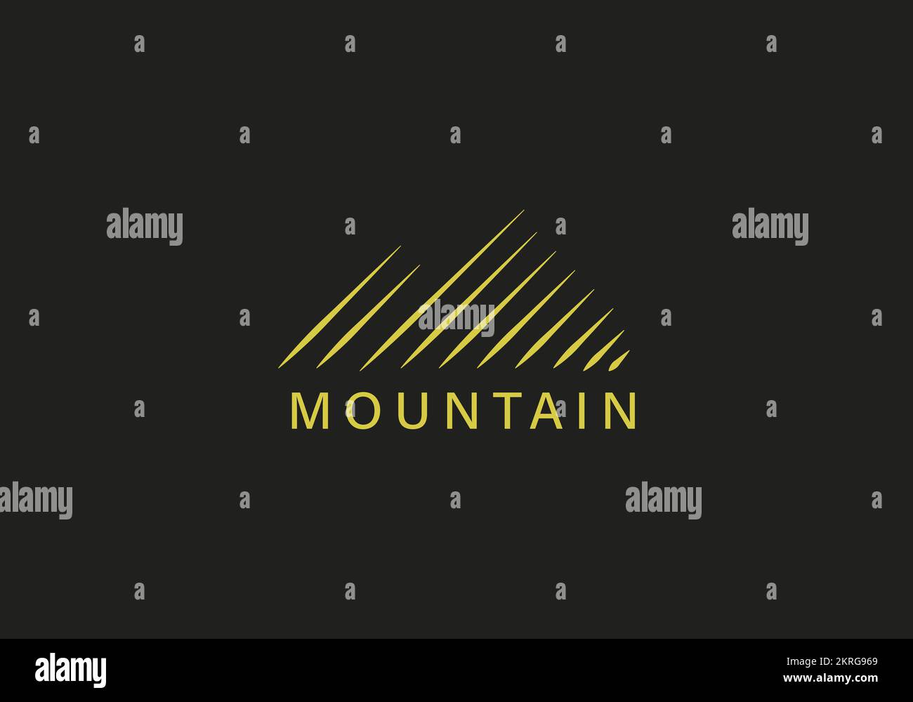 a line art icon logo of a mountain, Simple vector logo in a modern style Stock Vector