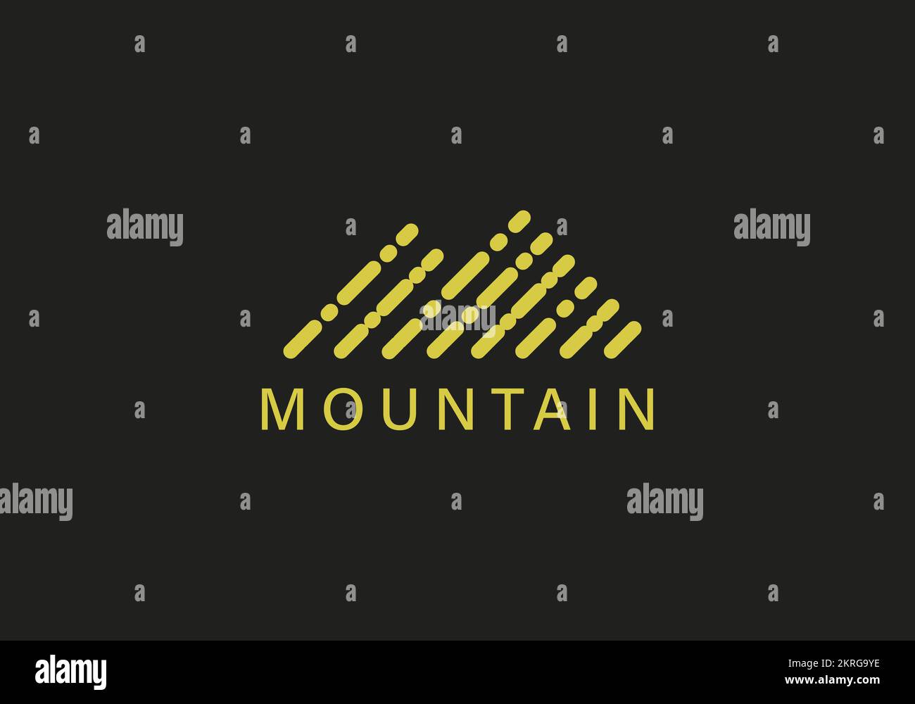 line art icon logo of a mountain, Simple vector logo in a modern style Stock Vector