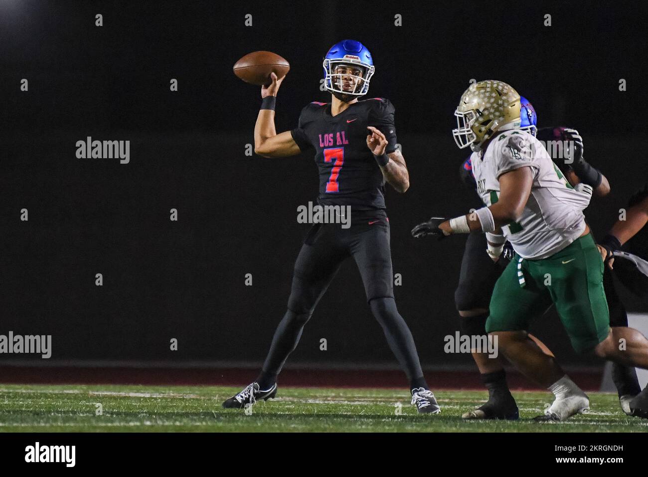 Los Alamitos Griffins quarterback Malachi Nelson (7) during a CIF