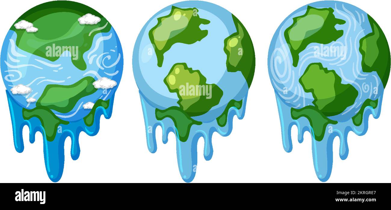 Melting earth globe vector illustration Stock Vector Image & Art - Alamy