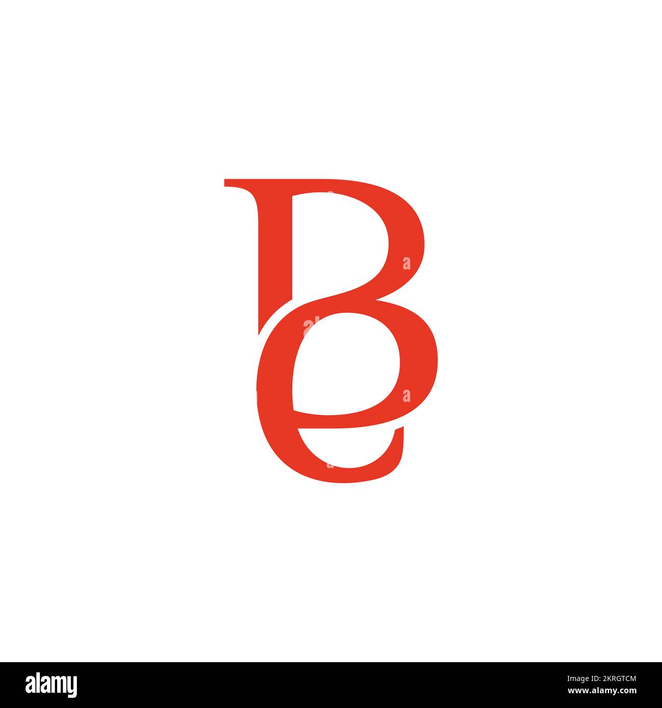 letter be curves cute linked logo vector Stock Vector
