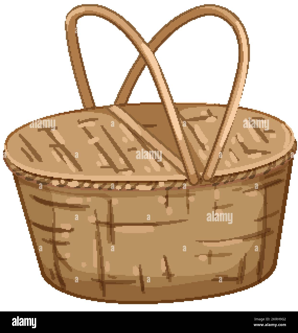 bread picnic basket cartoon. bread picnic basket sign. isolated symbol vector illustration Stock