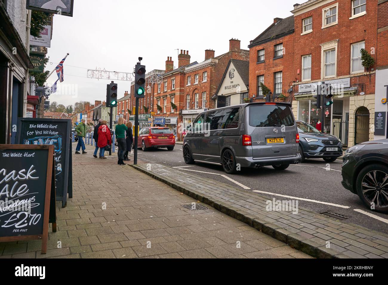 High street scene in Ashby de la Zouch, UK Stock Photo Alamy