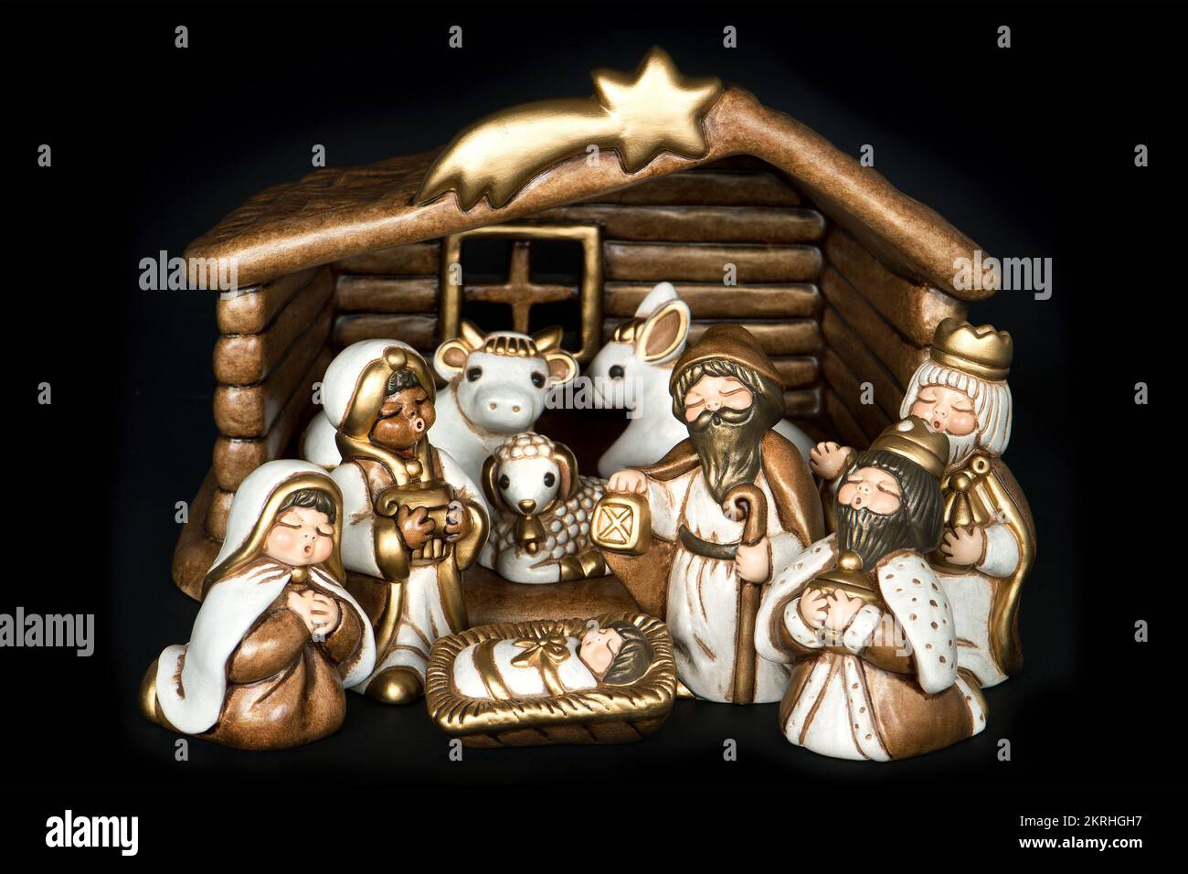 Nativity scene. Holy family. Christmas crib. Baby Jesus Christ Stock Photo Alamy