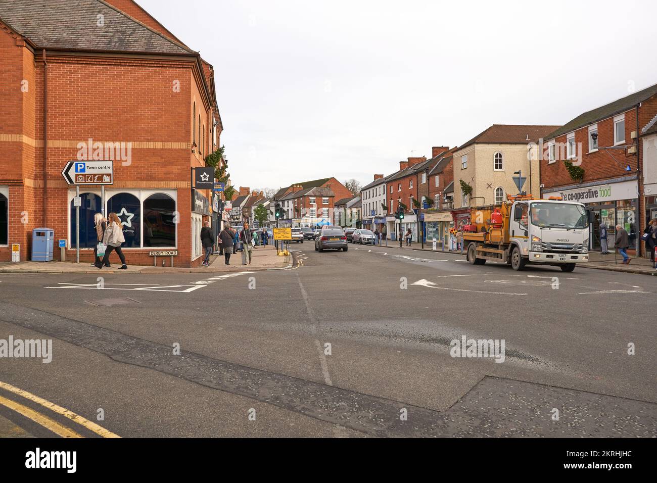 High street scene in Ashby de la Zouch, UK Stock Photo Alamy