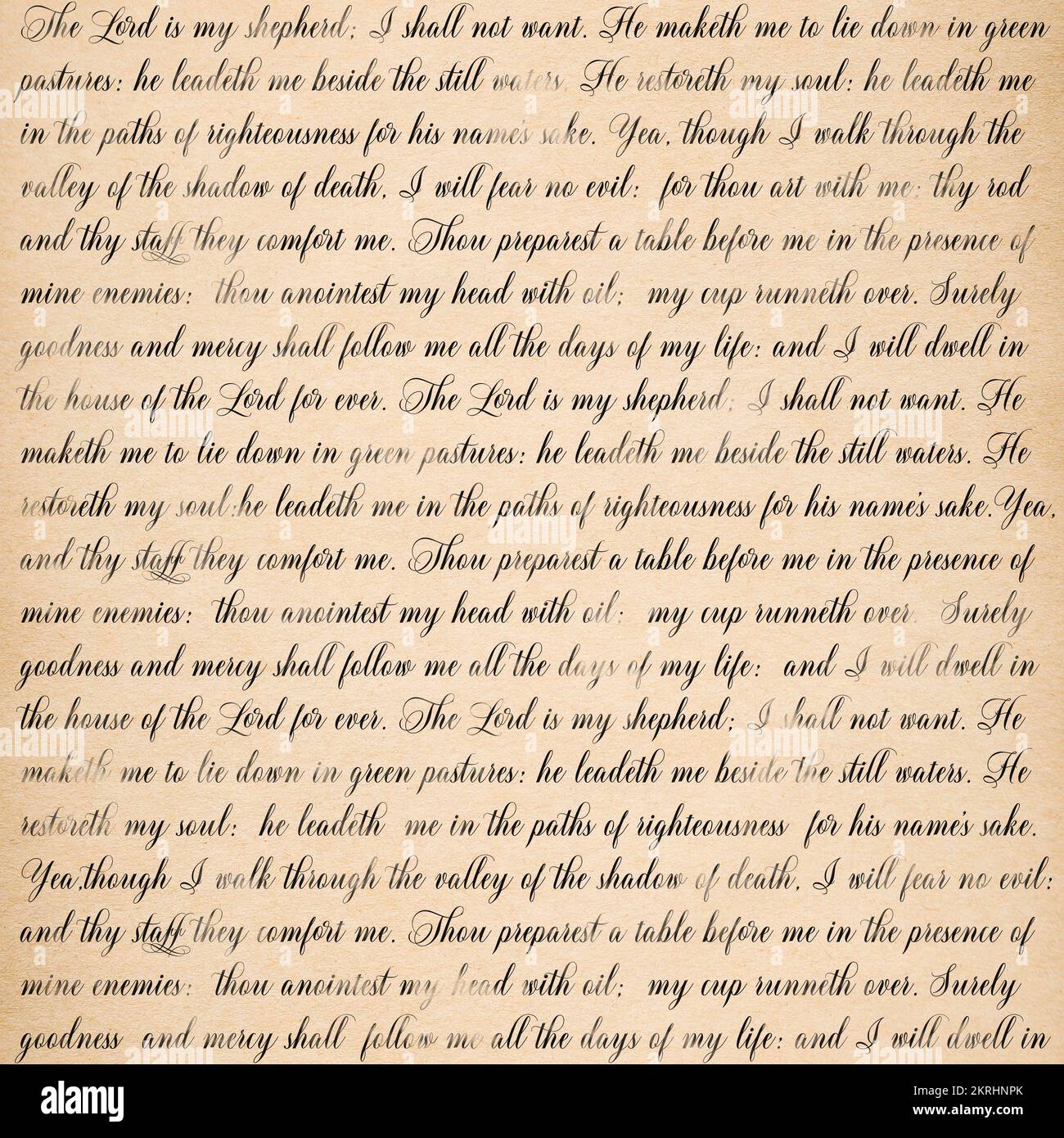 Religion. Faith. Bible text. Vintage old paper texture background Stock Photo