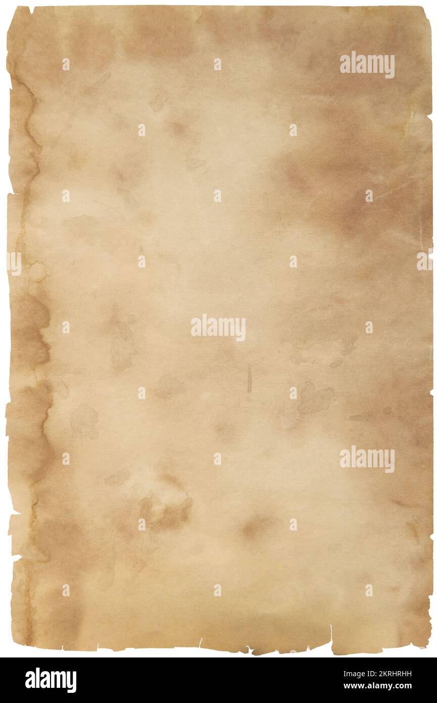 Used grungy old paper texture background ripped edges Stock Photo