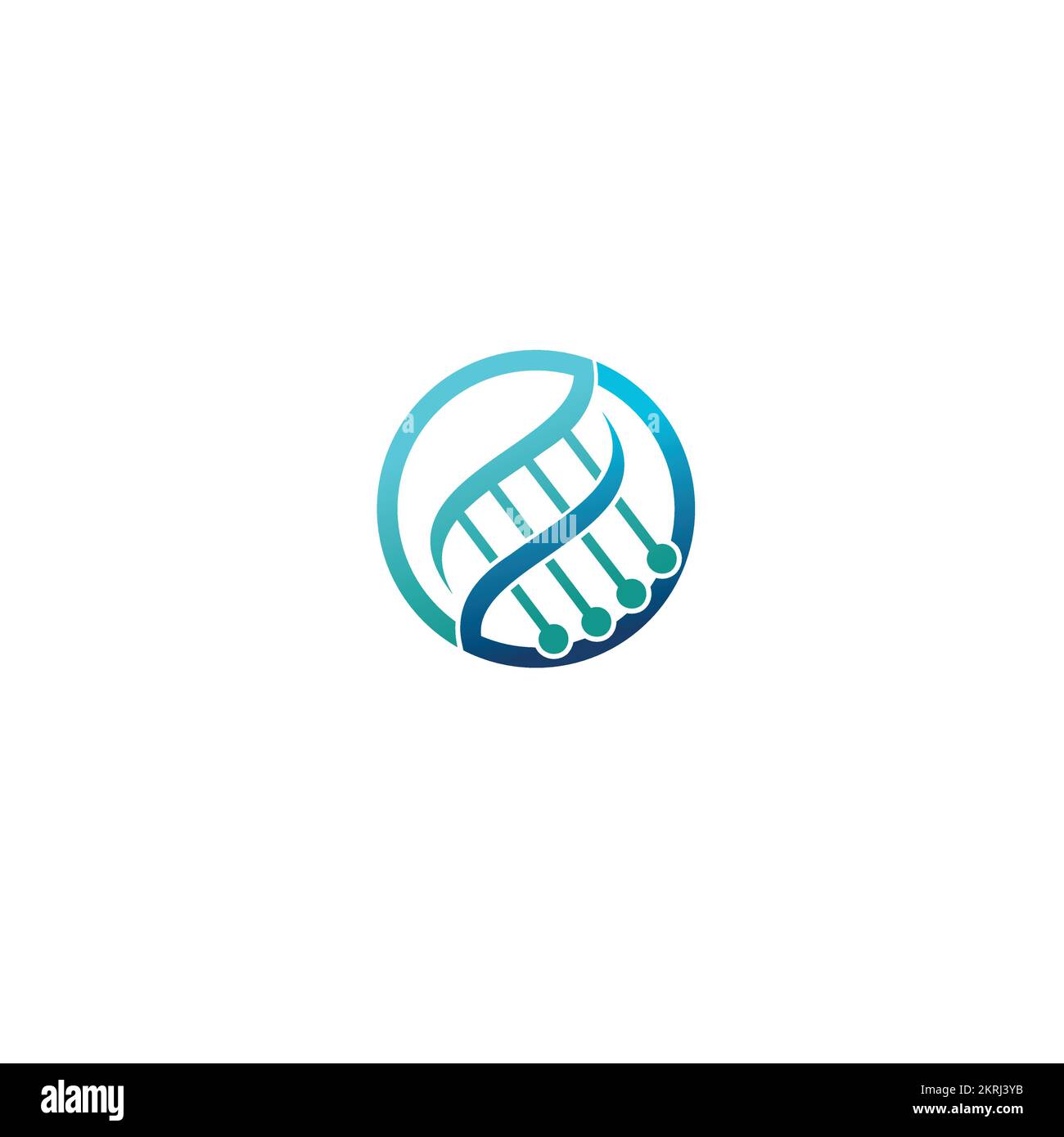 DNA  abstract logo design. Spiral logotype. biotechnology and science. Stock Vector