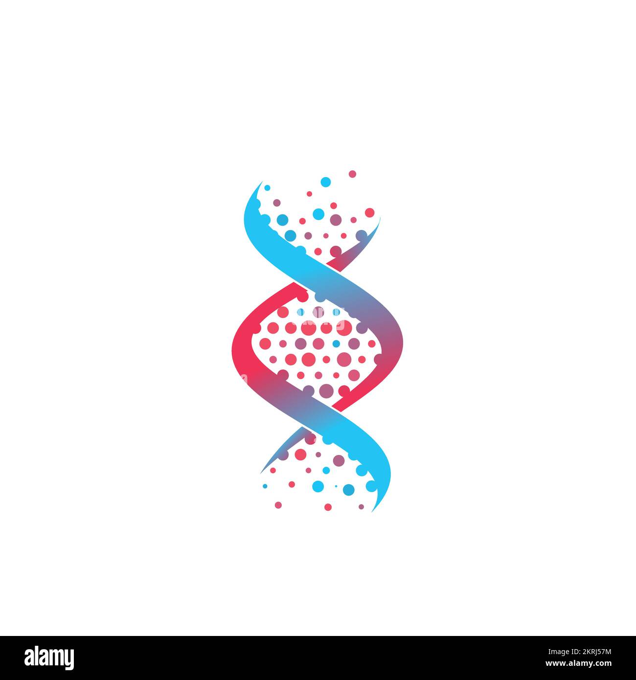 DNA  abstract logo design. Spiral logotype. biotechnology and science. Stock Vector