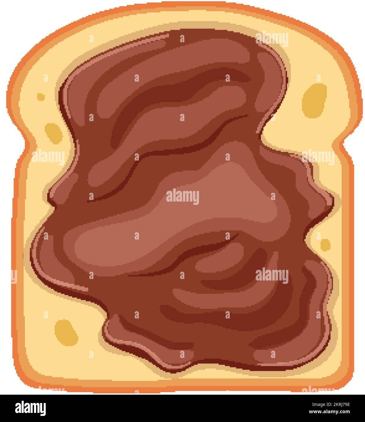 chocolate paste toast cartoon vector illustration Stock Vector Image
