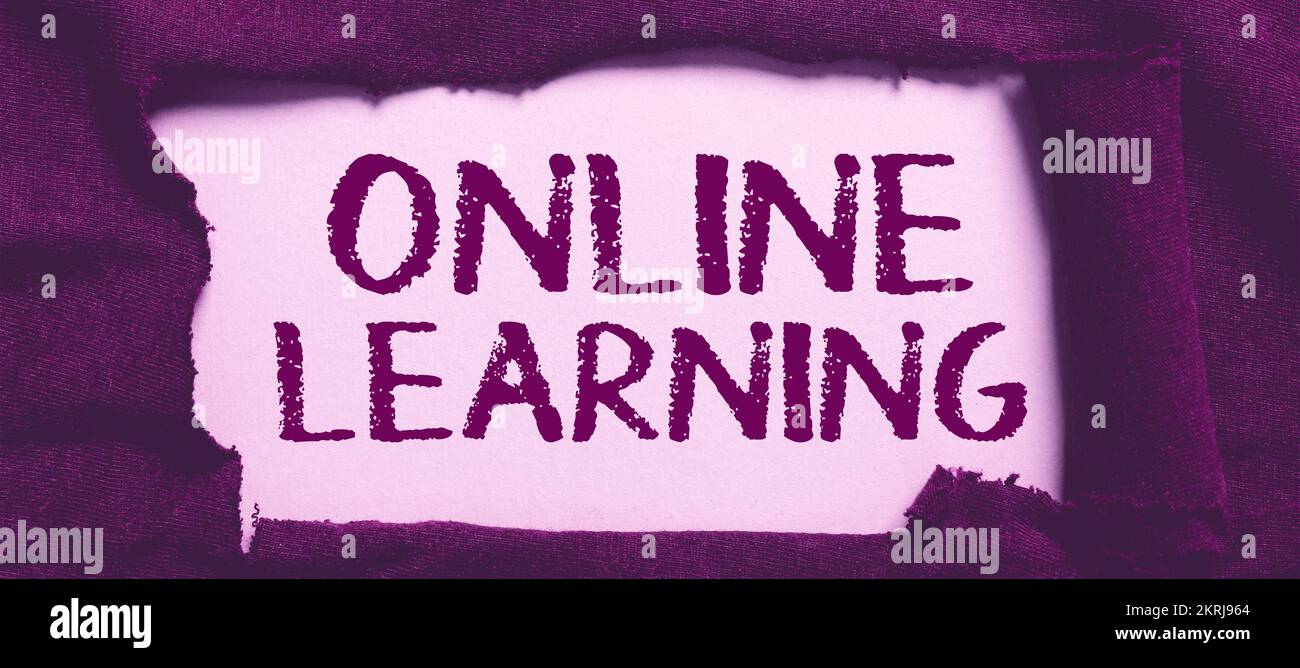 Sign displaying Online Learning, Conceptual photo educational tool