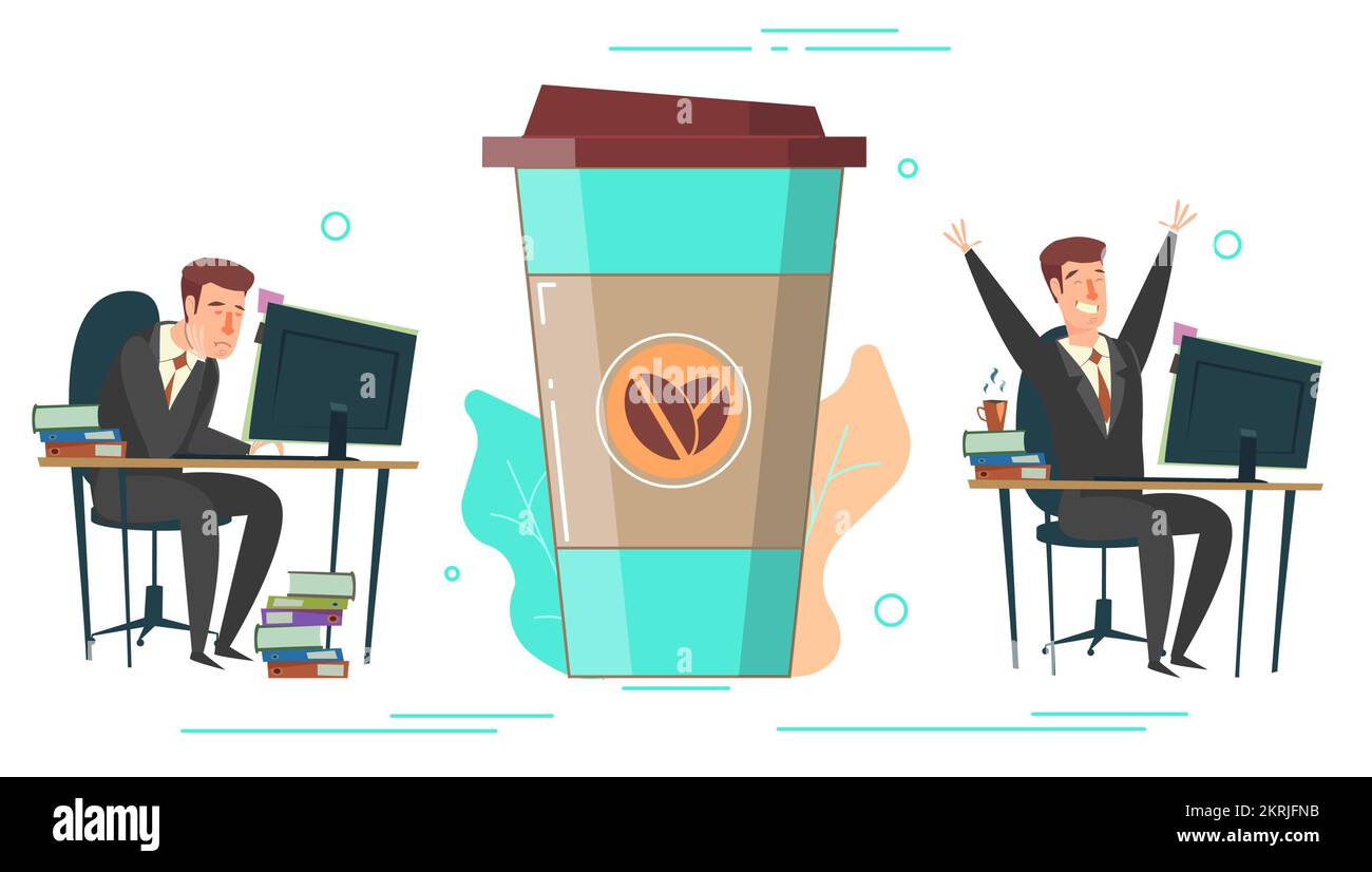 Coffee energy vector concept for web banner, website page Stock Vector