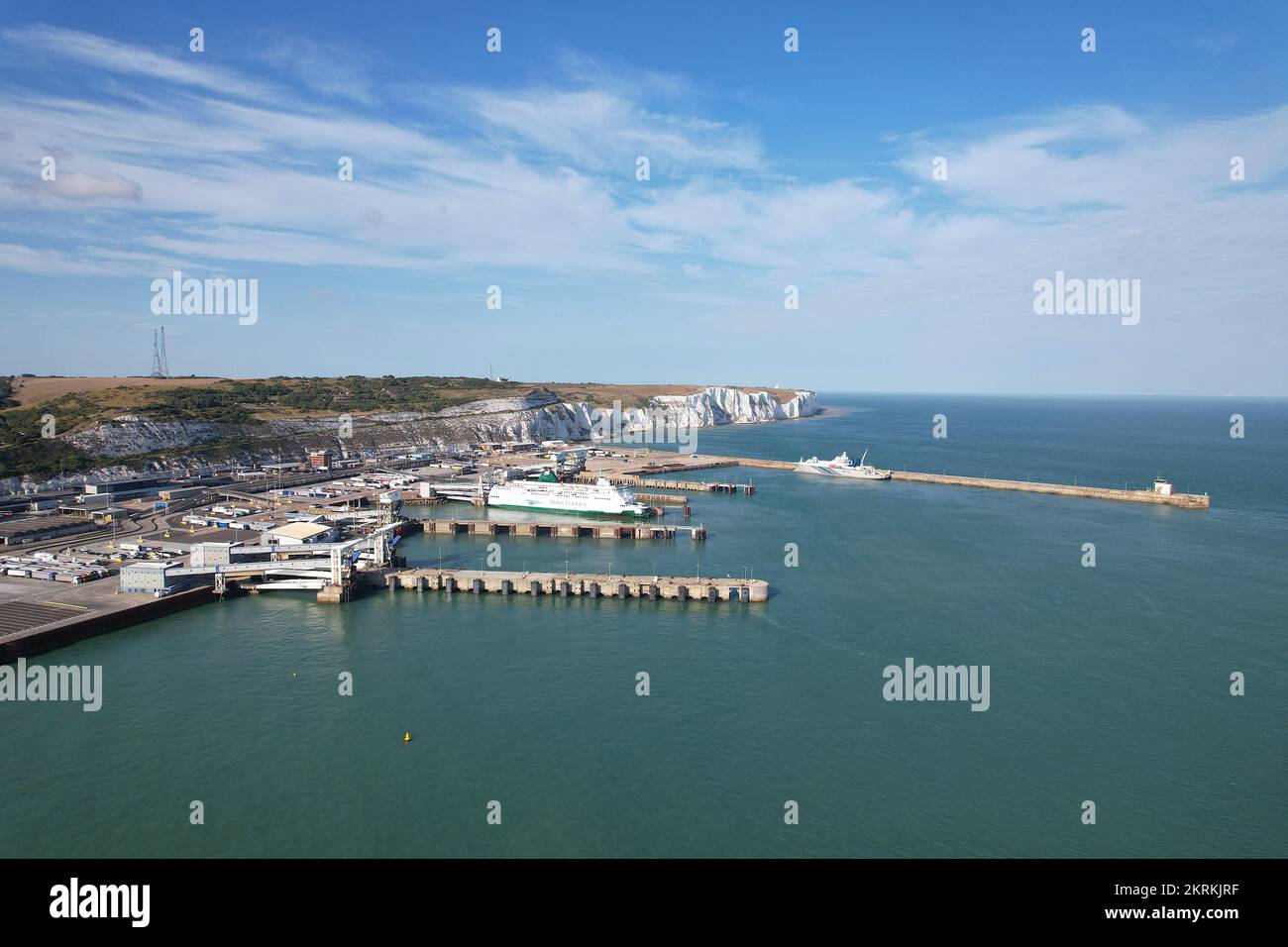Port of Dover , UK Ferry terminal Kent England ,aerial view Stock Photo