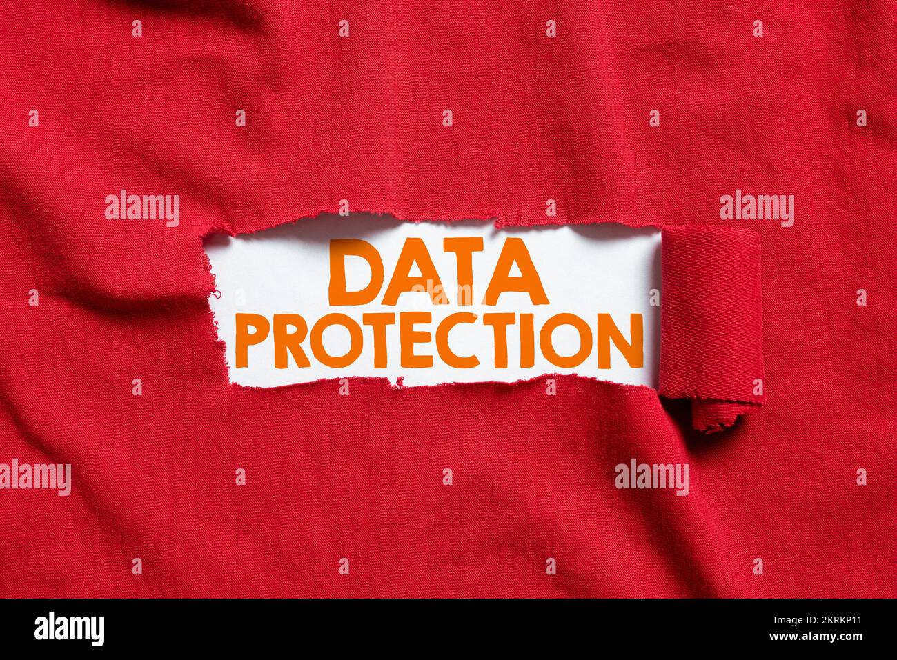 Conceptual display Data Protection, Business concept legal control over access and use of data stored in computer Stock Photo