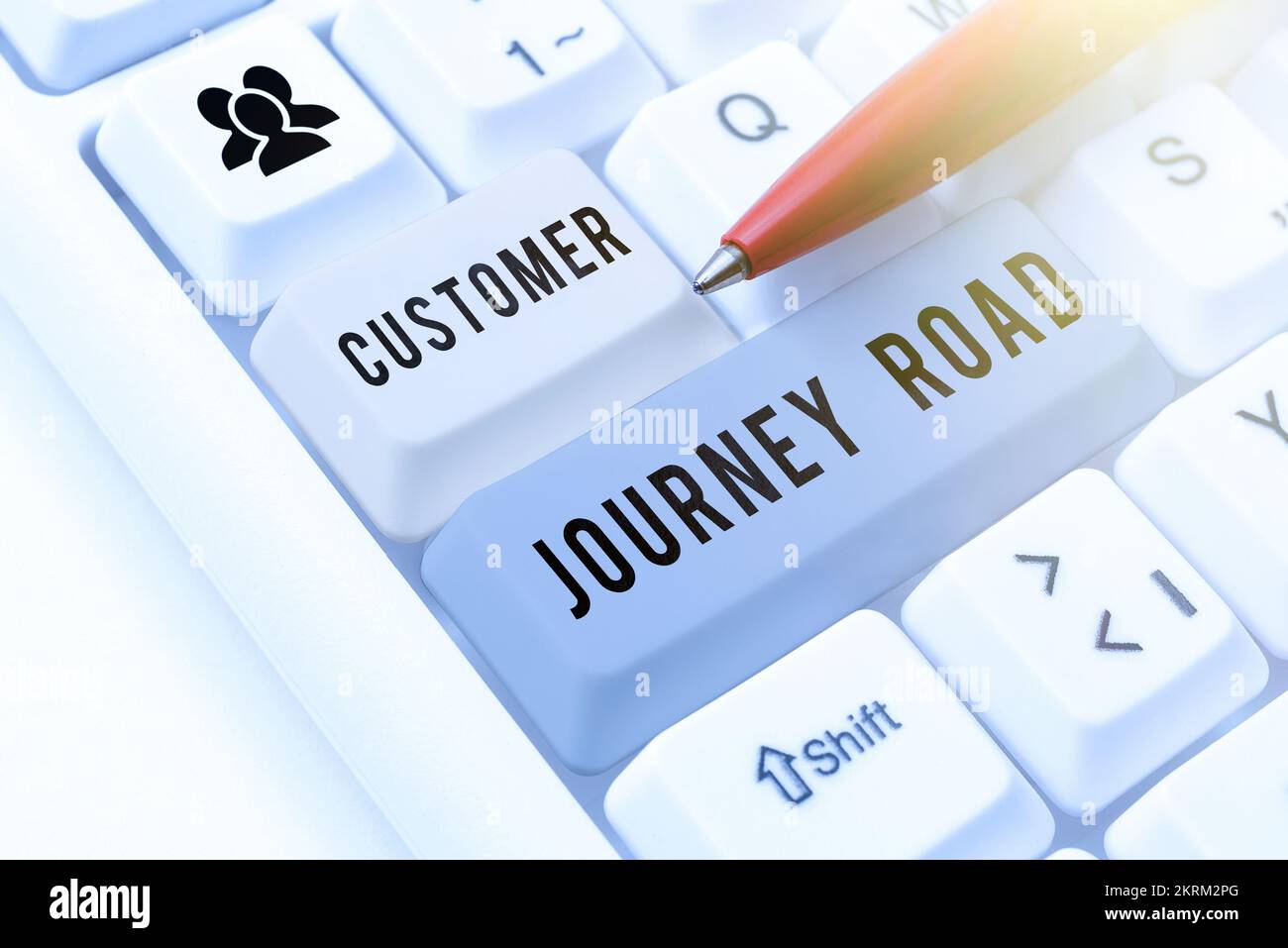 Conceptual caption Customer Journey Road, Concept meaning Customer experiences when interacting your brand Stock Photo