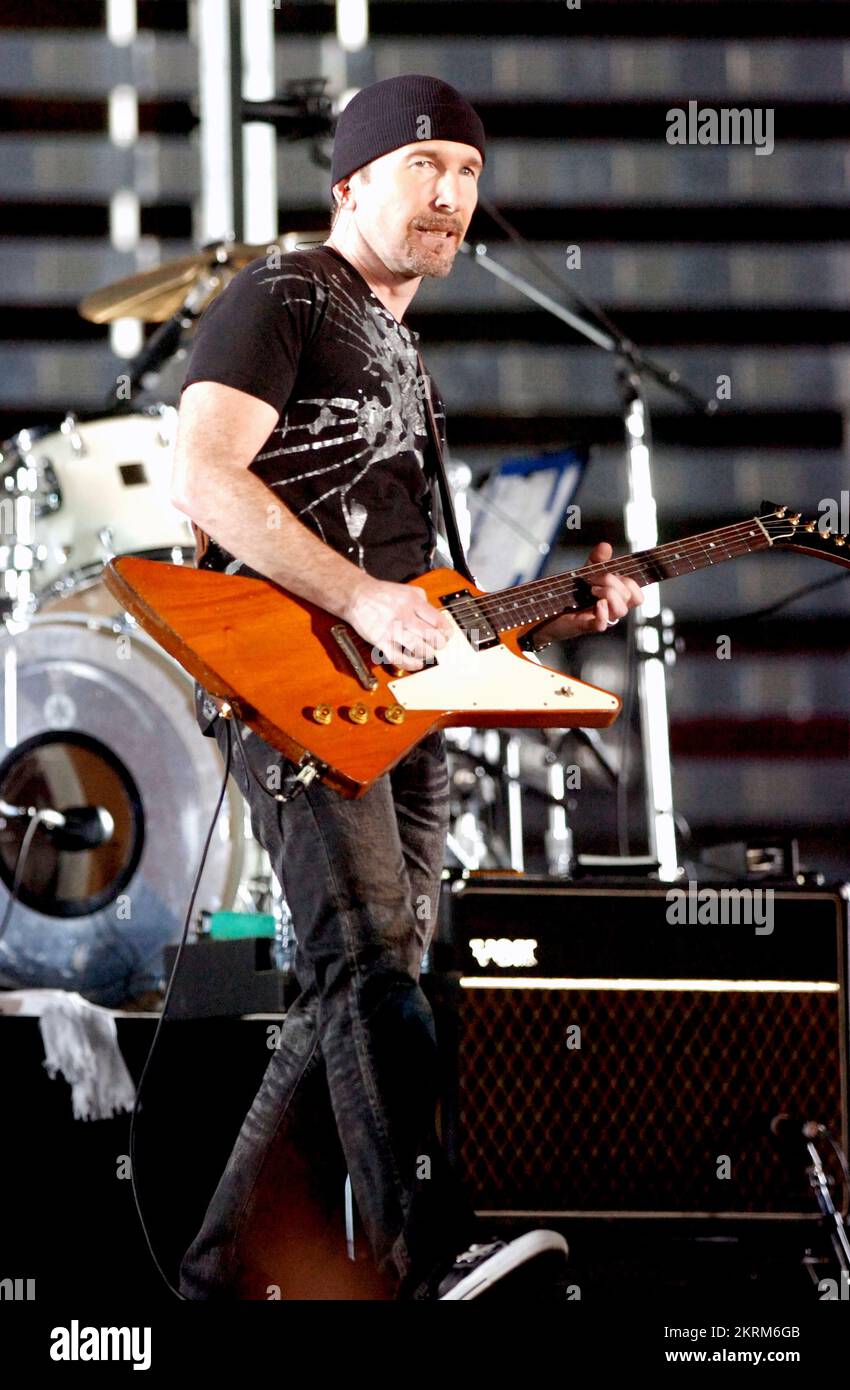 U2 at the Millennium Stadium in Cardiff, June 29 2005. Photograph ROB