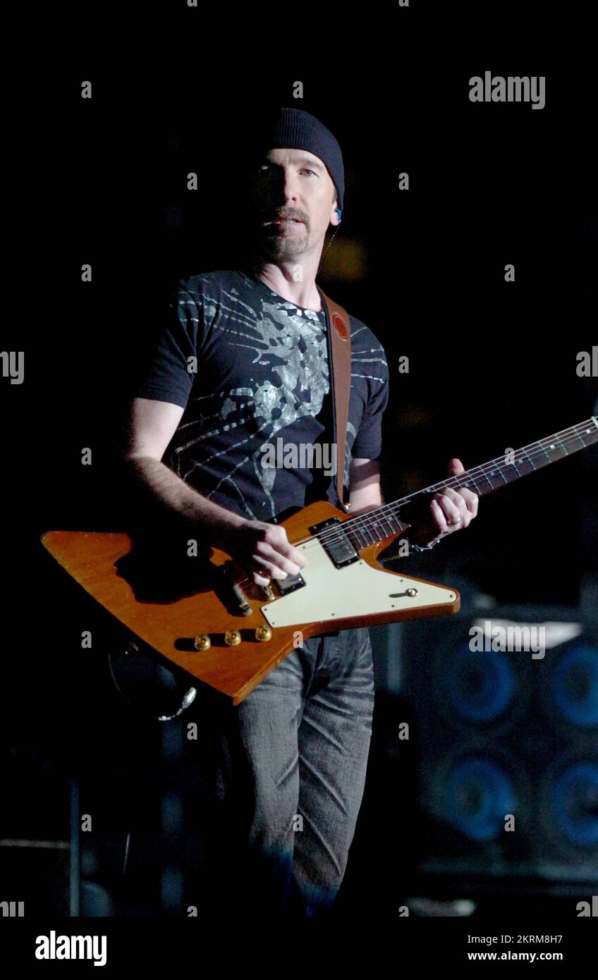 U2 at the Millennium Stadium in Cardiff, June 29 2005. Photograph ROB