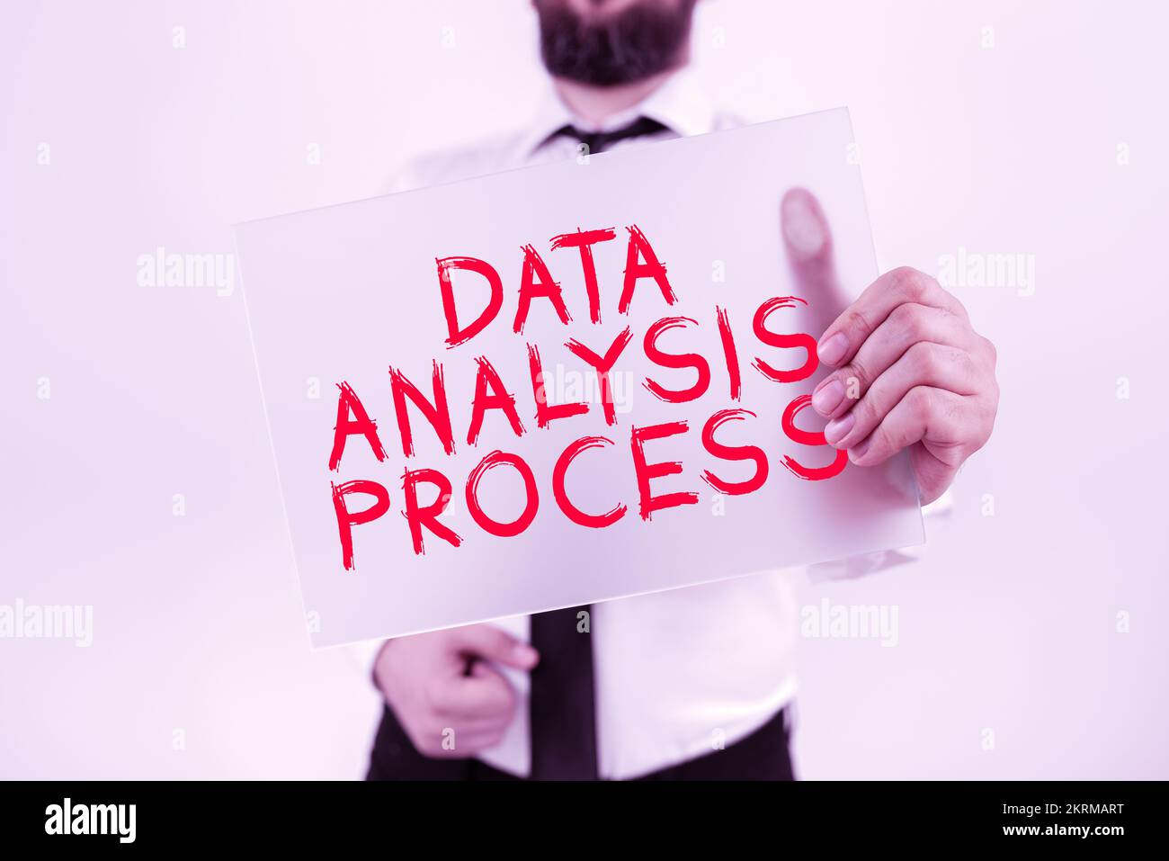 Conceptual display Data Analysis Process, Word for the procedures or techniques in analyzing the data Stock Photo