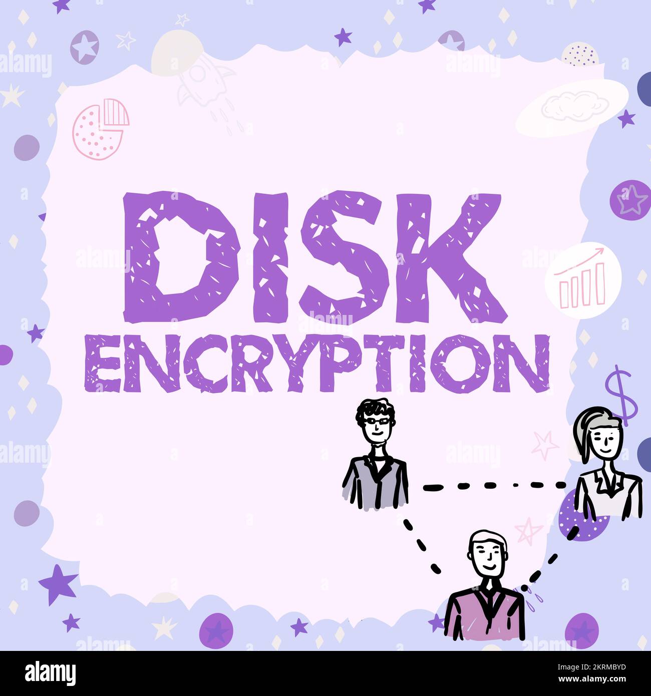 Text showing inspiration Disk Encryption, Word Written on the security