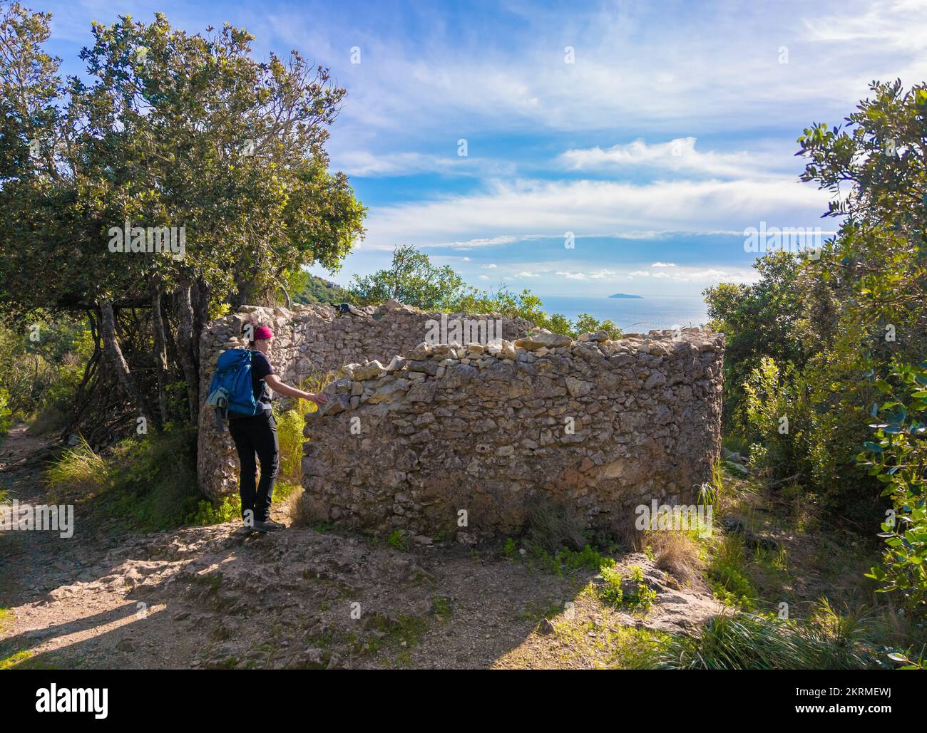 Mount Circeo (Latina, Italy) - The famous mountain on the Tirreno sea, in the province of Latina, very popular with hikers for its beautiful landscape Stock Photo