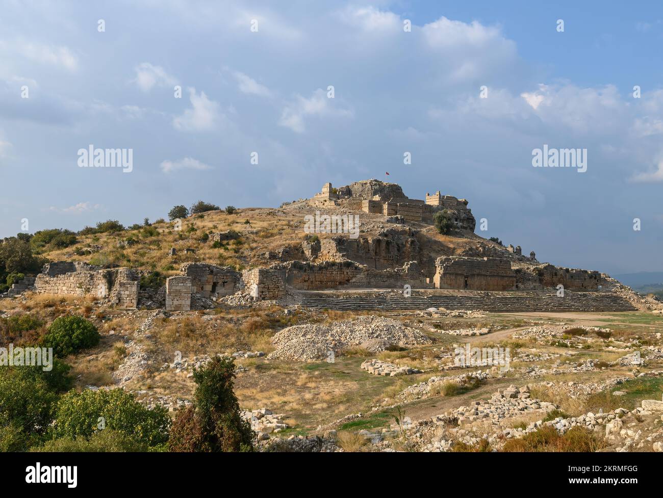 Tlos ruins and tombs, an ancient Lycian city near the town of Seydikemer, Mugla, Turkey. Stock Photo
