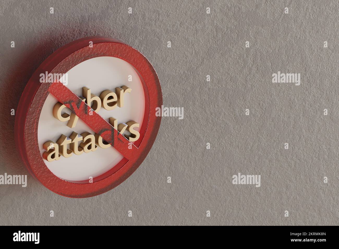 Beautiful abstract illustration cyber attack Forbidden, prohibiting ...