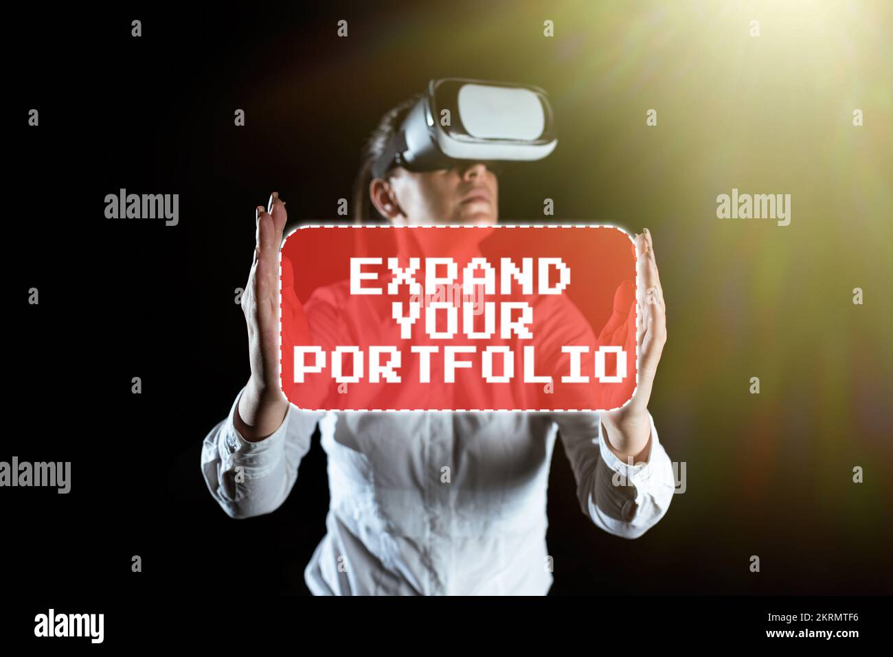 Conceptual caption Expand Your Portfolio, Business showcase Define the