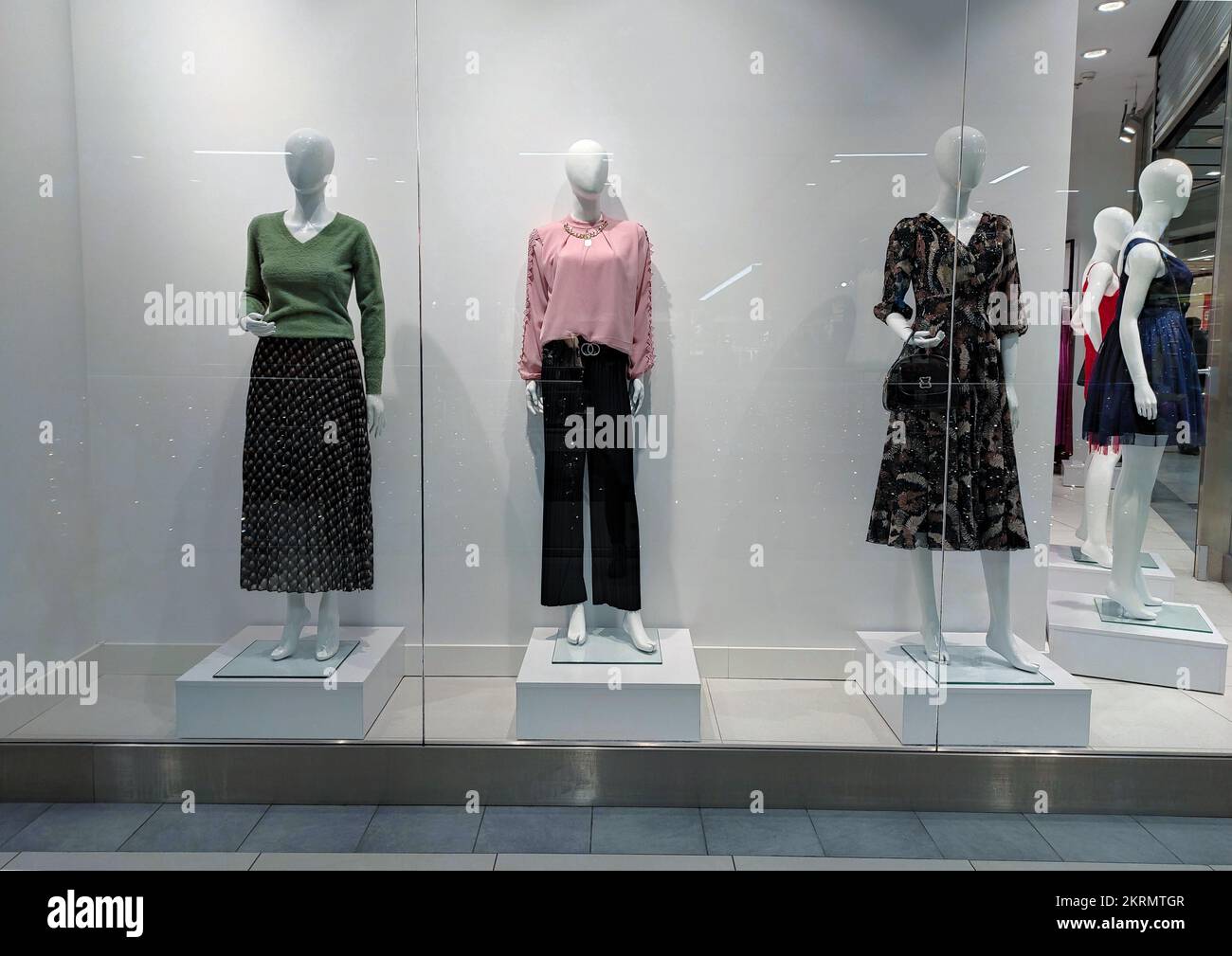Poland, Bydgoszcz - January 13, 2022: Female fashion mannequins in a ...