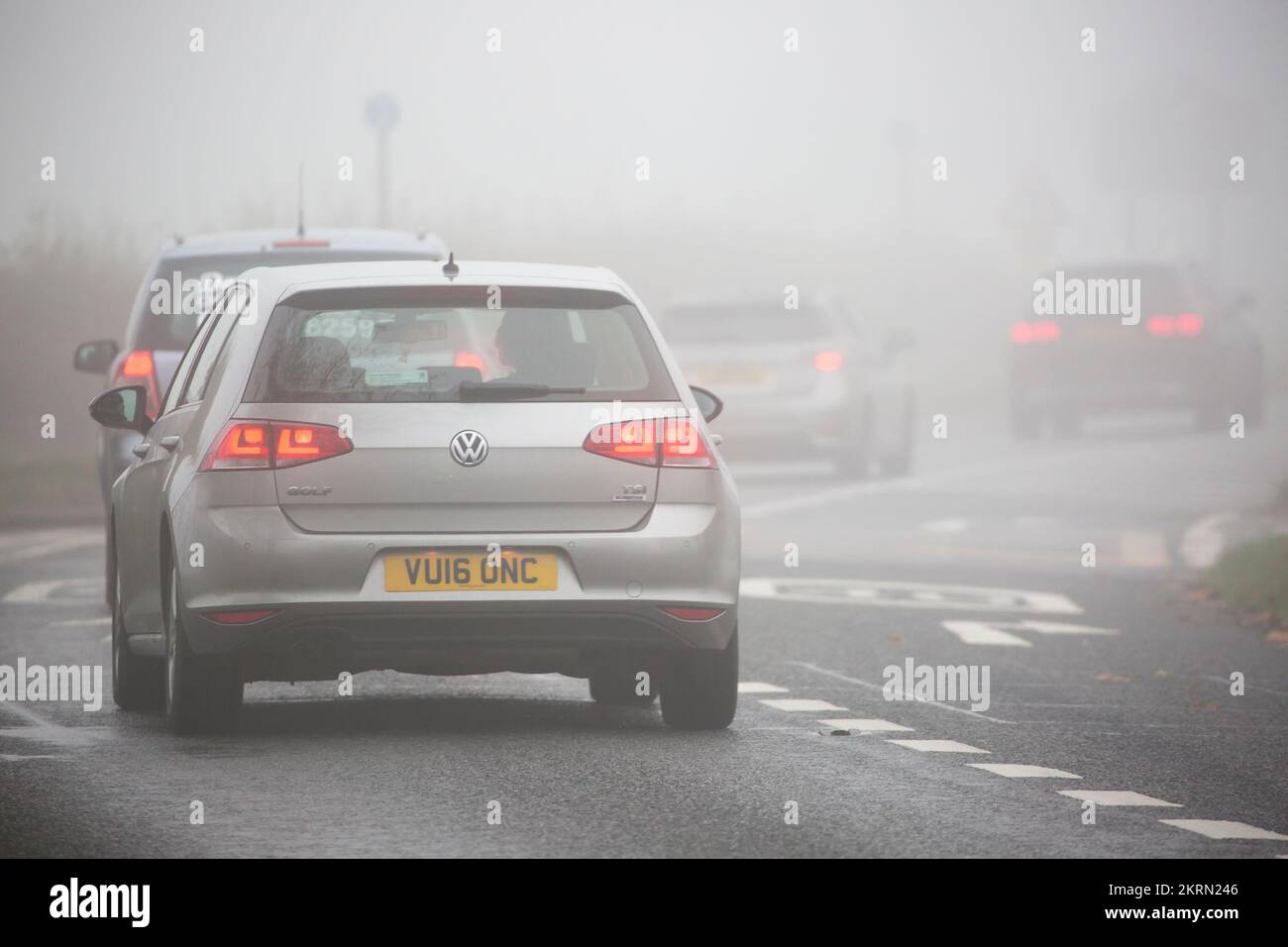 Kidderminster, UK. 29th November, 2022. UK weather Dense fog and mist