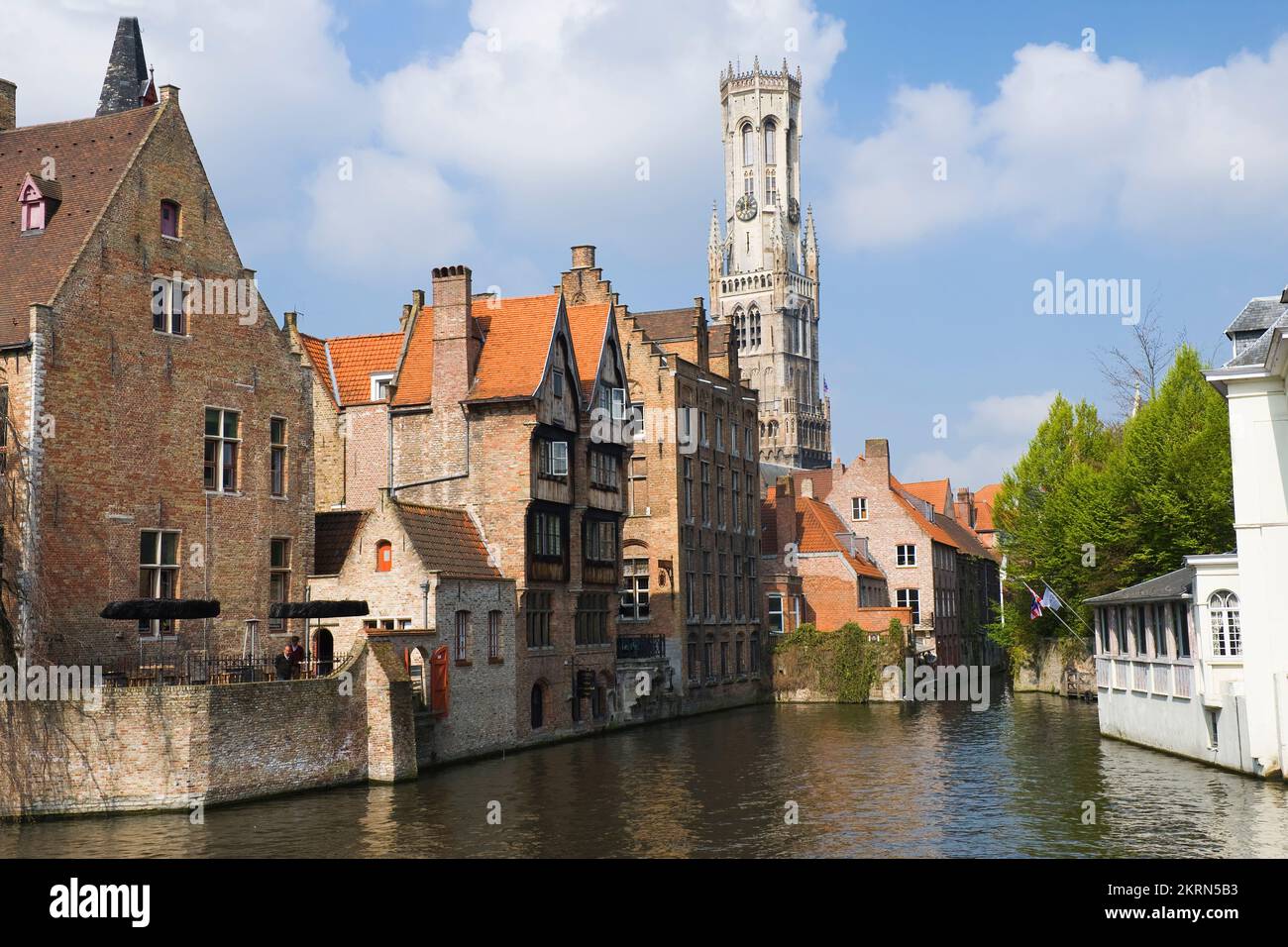 Famous Canal Of Rozenhoedkaai And The Belfry In The Background Bruges famous-canal-of-rozenhoedkaai-and-the-belfry-in-the-background-bruges