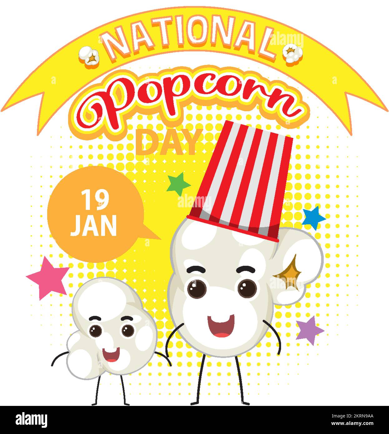 National Popcorn Day Banner Design illustration Stock Vector Image