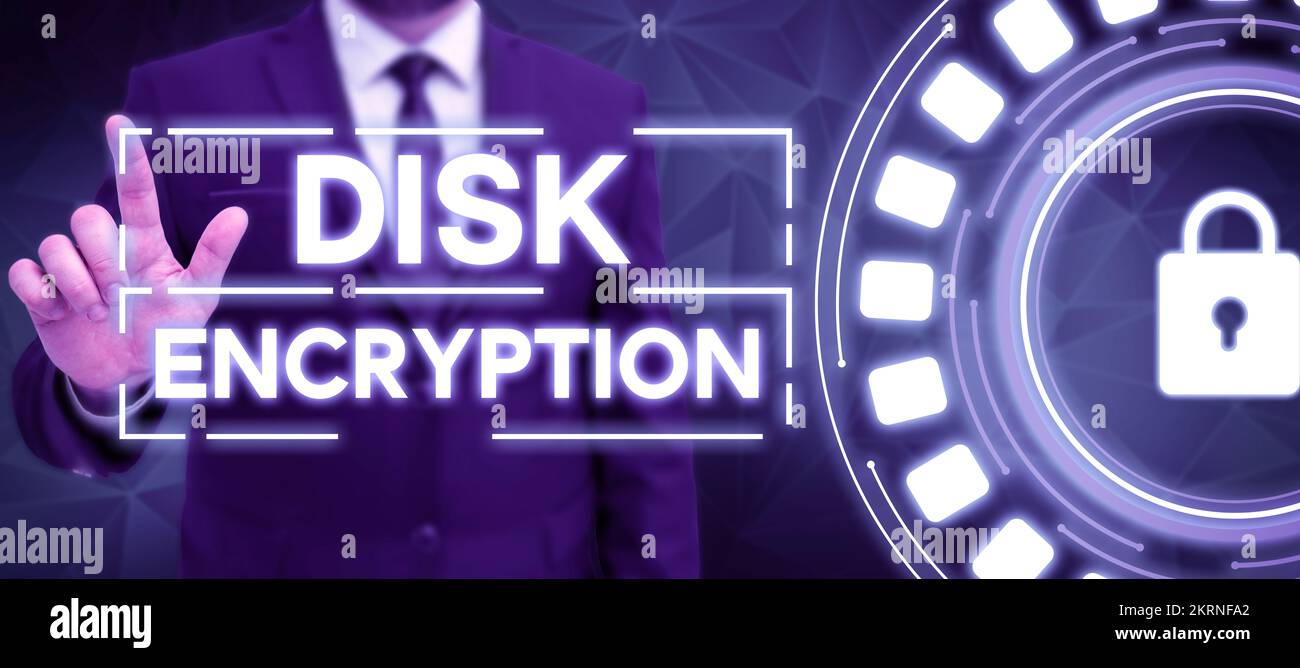 Inspiration showing sign Disk Encryption, Business approach the