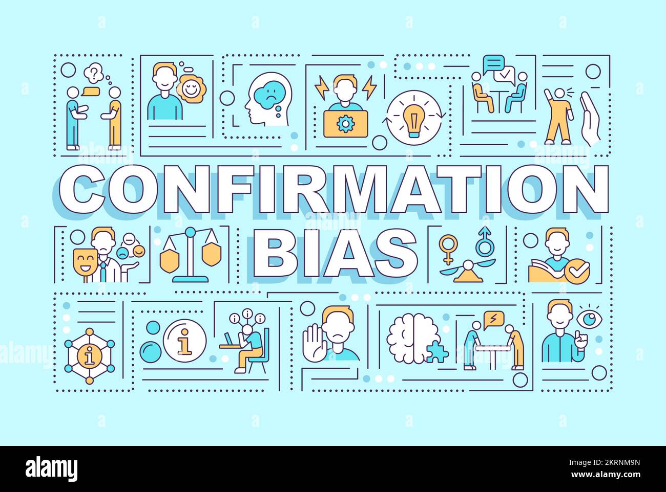 Confirmation Bias Word Concepts Light Blue Banner Stock Vector Image 