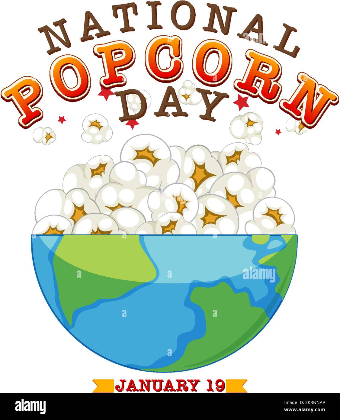 National Popcorn Day Logo Banner illustration Stock Vector Image & Art