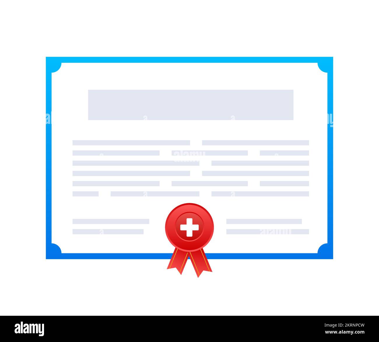 Medical license, Certificate icon label. Vector stock illustration Stock Vector