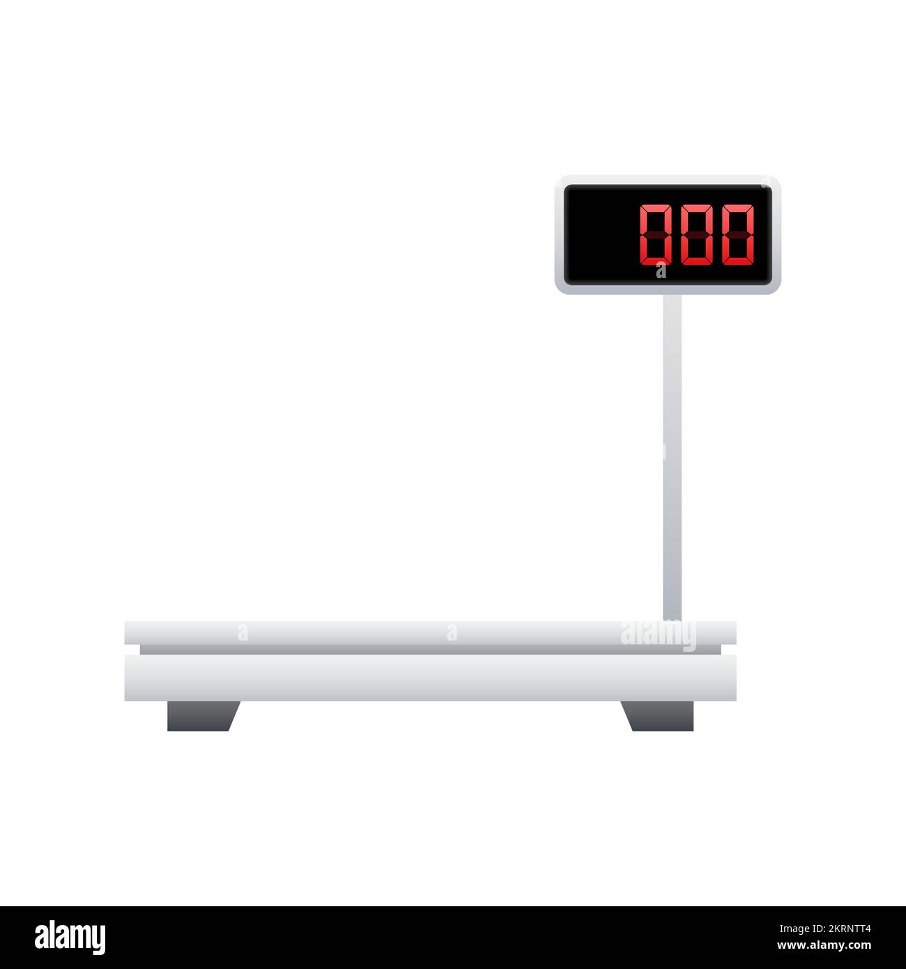 Electronic weight scale for cargo. Platform scale. Shipping. Vector stock illustration Stock Vector