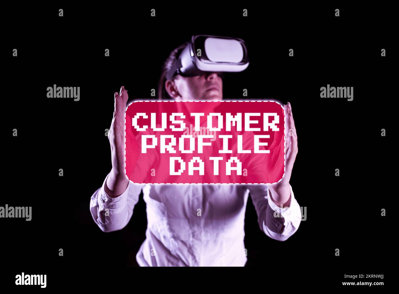 Text caption presenting Customer Profile Data, Word Written on report about the type of person a company is trading Stock Photo