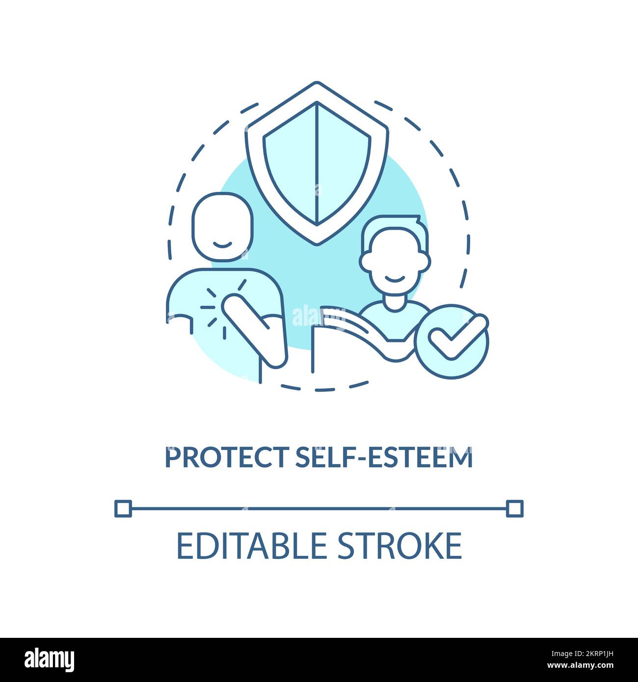 Protect self-esteem turquoise concept icon Stock Vector Image & Art - Alamy