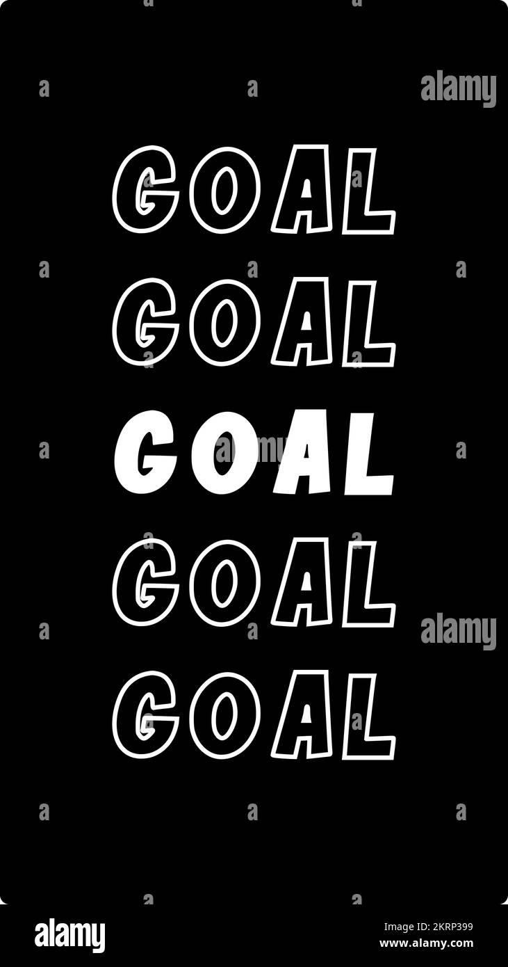 Text with the word goal in white on black background Stock Vector Image ...