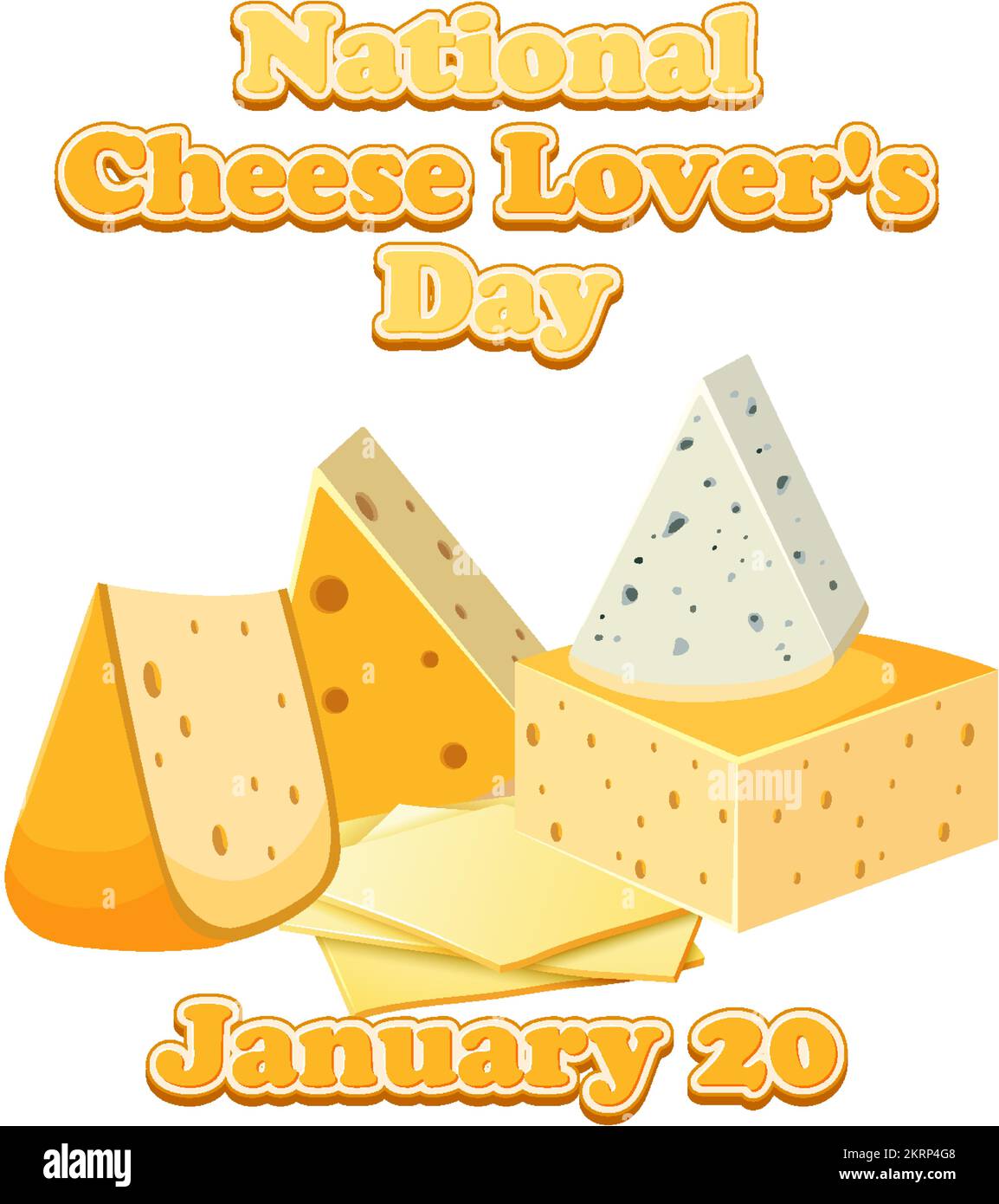 National Cheese Lovers Day logo banner illustration Stock Vector Image