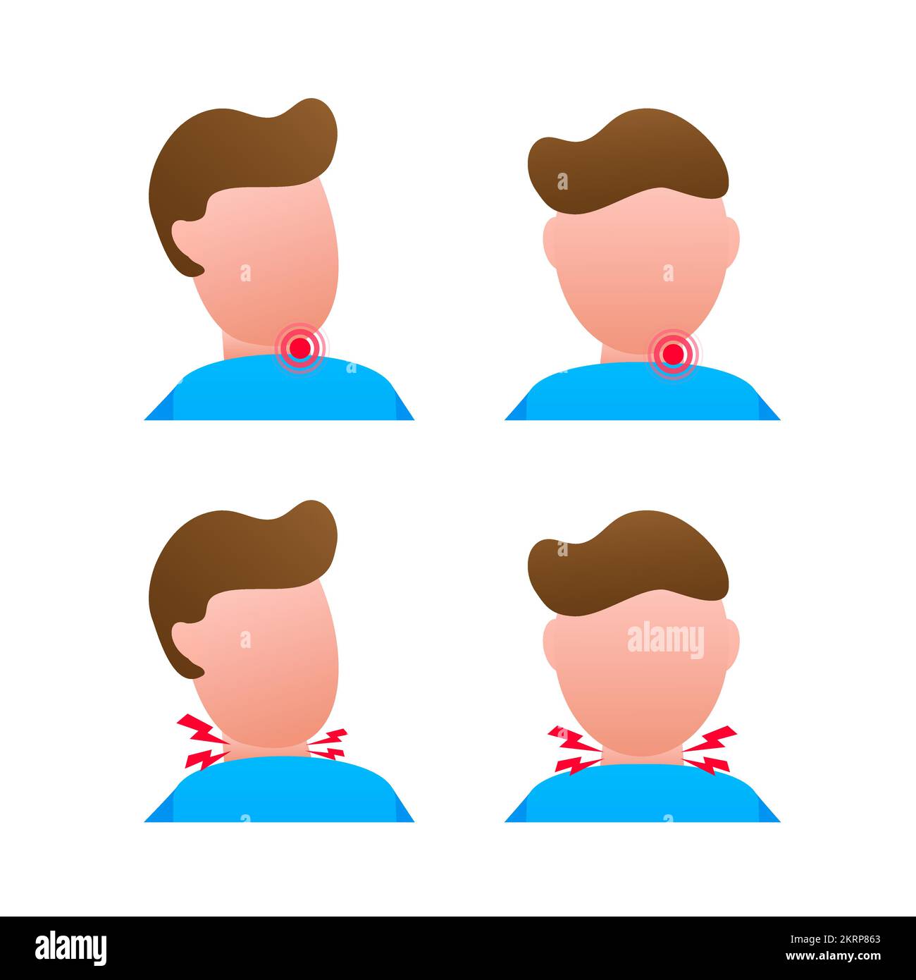Sore Throat. Symptoms Icon. Bacterial and viral infection, Laryngitis
