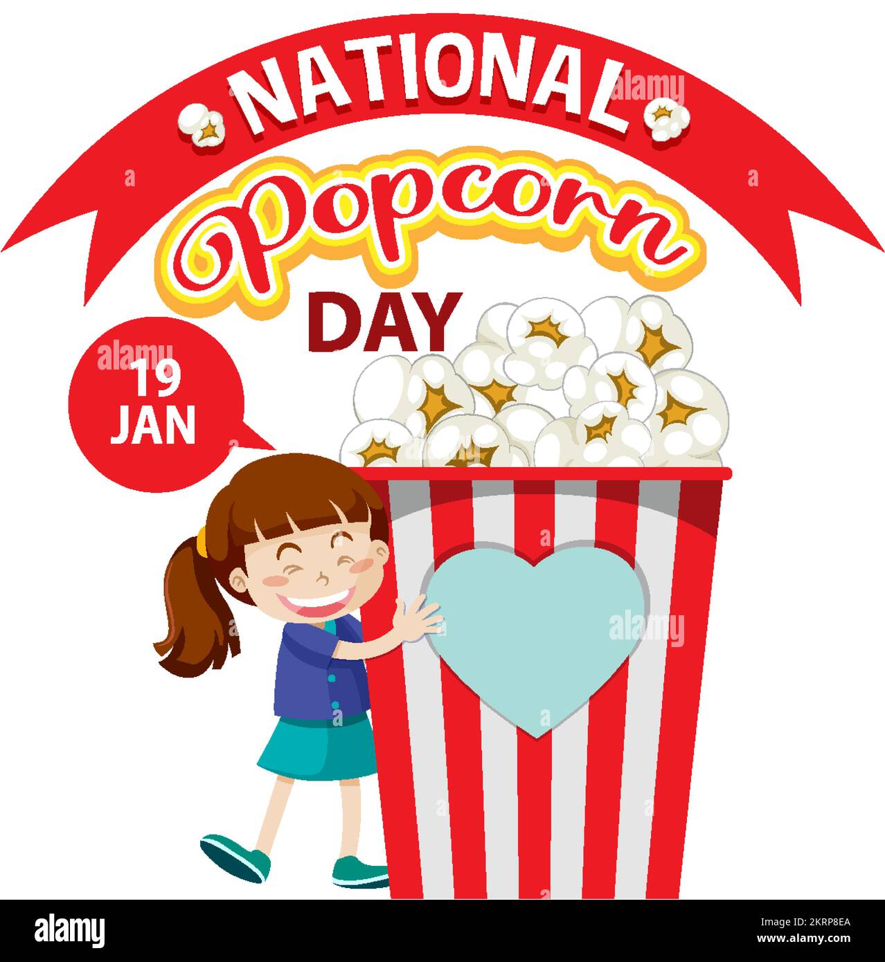 National Popcorn Day Banner Design illustration Stock Vector Image
