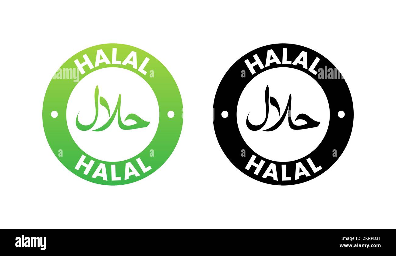 Halal food sign, label. Vector stock illustration Stock Vector Image