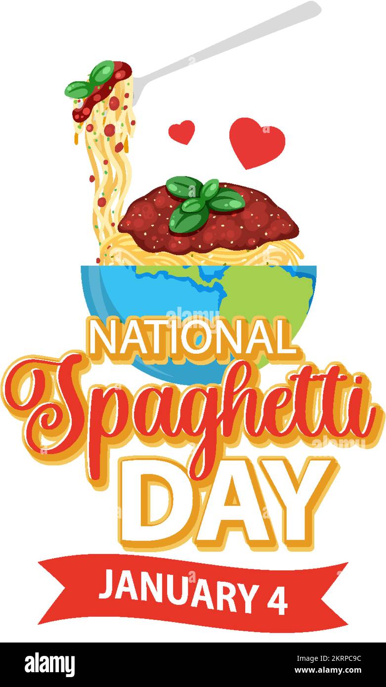 National Spaghetti Day Banner Design illustration Stock Vector Image