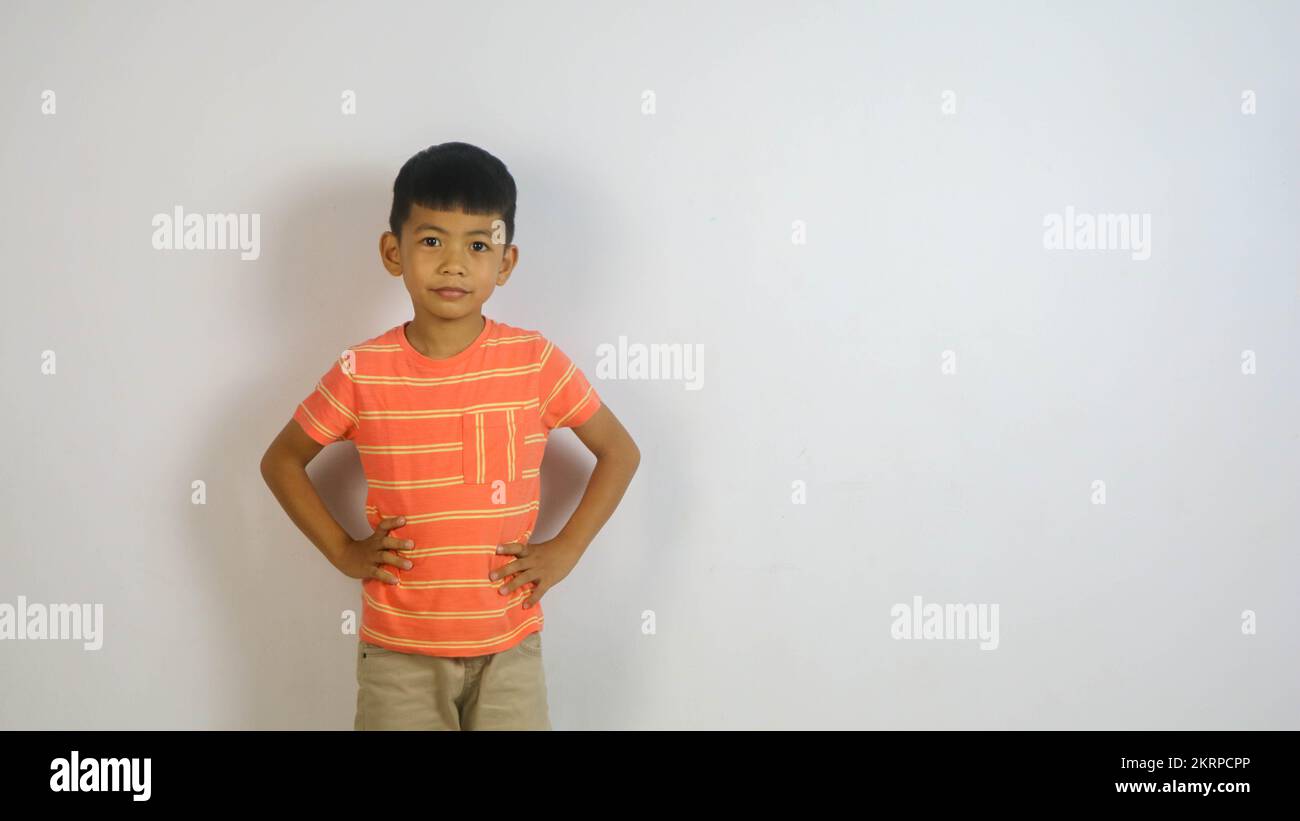Cute Asian boy isolated on white background Stock Photo - Alamy
