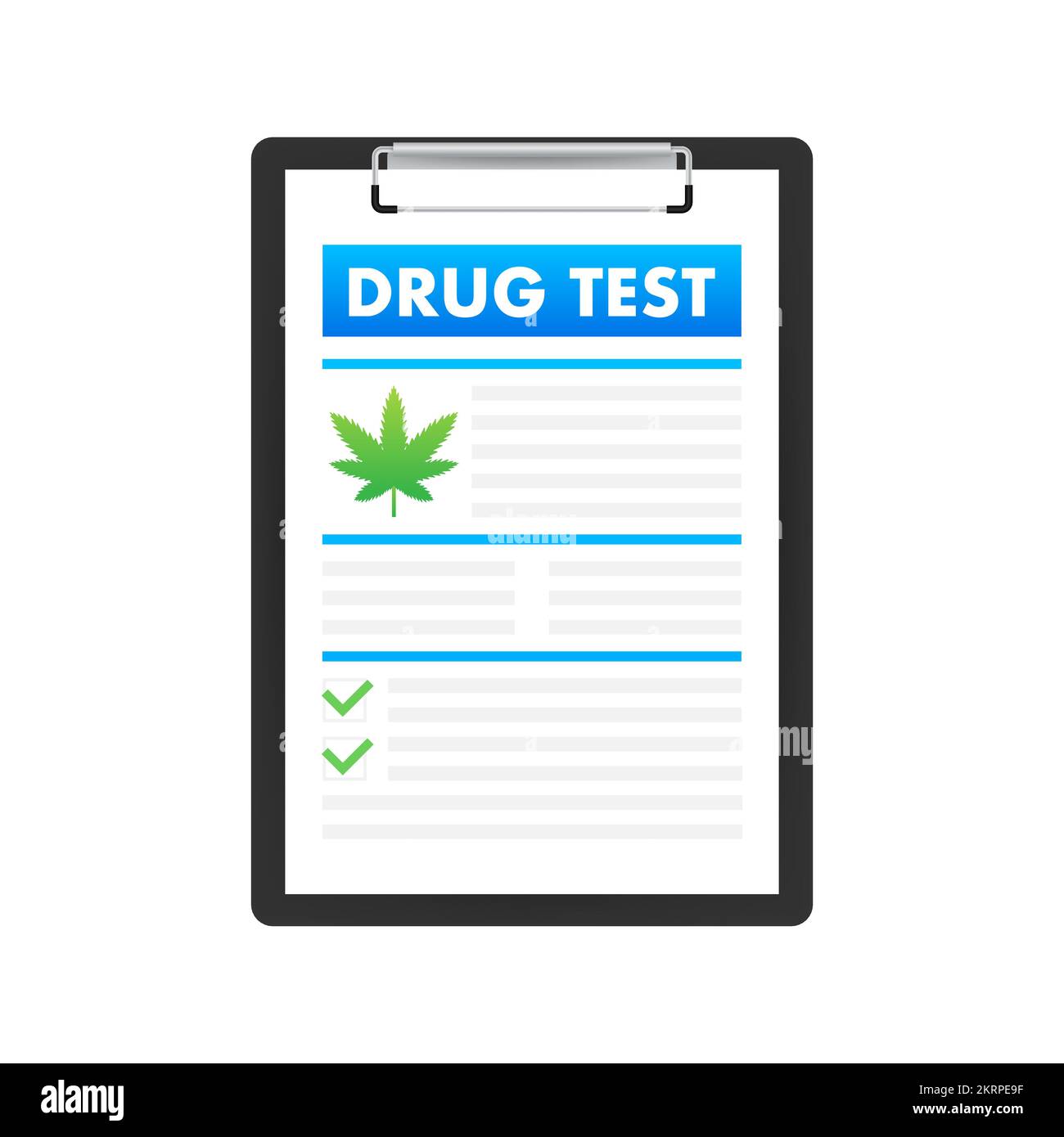 Drug test. Medical document icon, label. Vector stock illustration