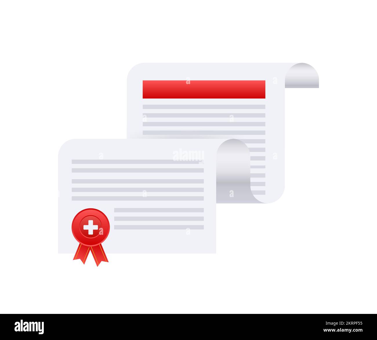 Medical license, Certificate icon label. Vector stock illustration Stock Vector