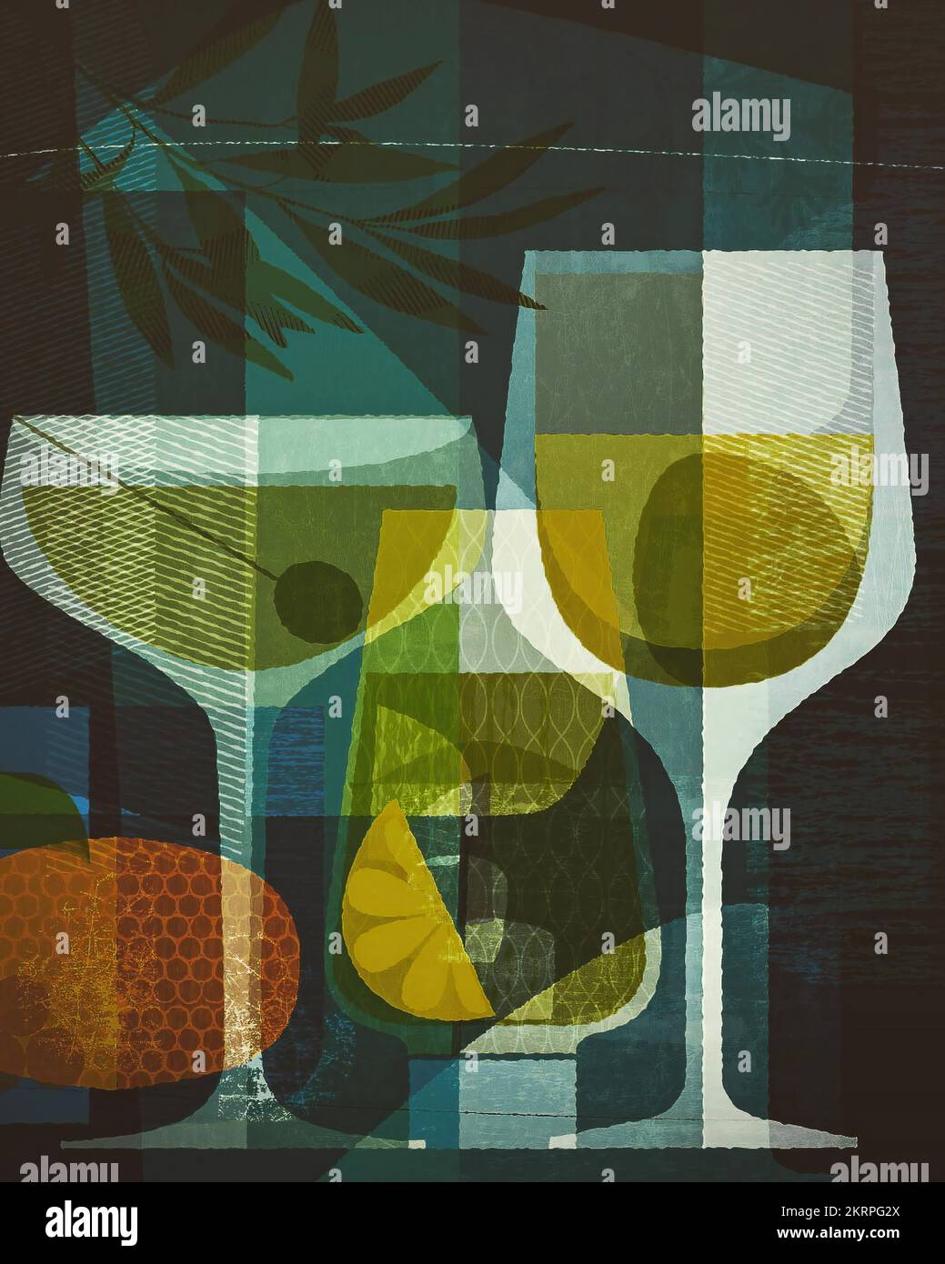 Wine illustration wallpaper Stock Photo - Alamy