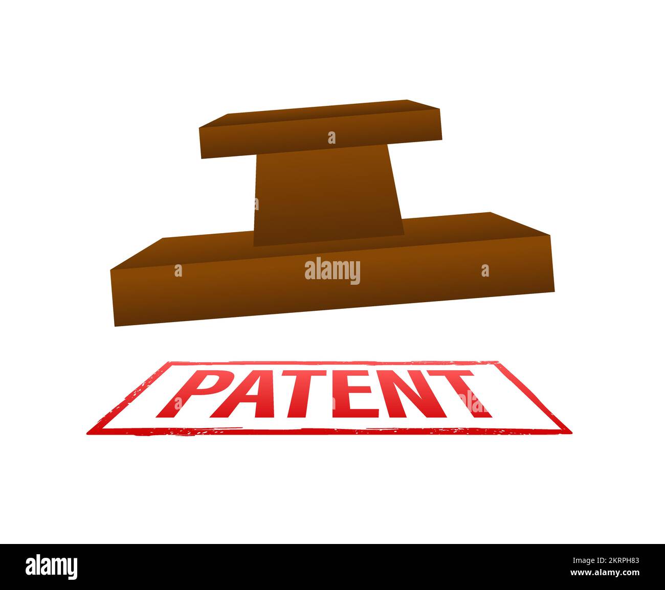 Patented red Stamp. Patented grunge sign, label. Vector stock illustration Stock Vector