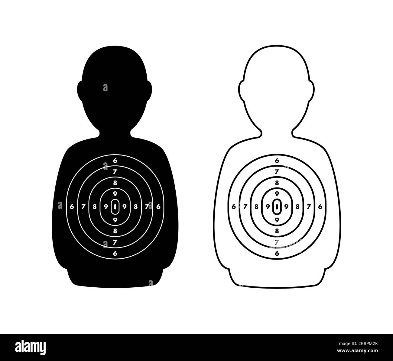 Target shoot. Silhouette of human, man. Vector stock illustration Stock